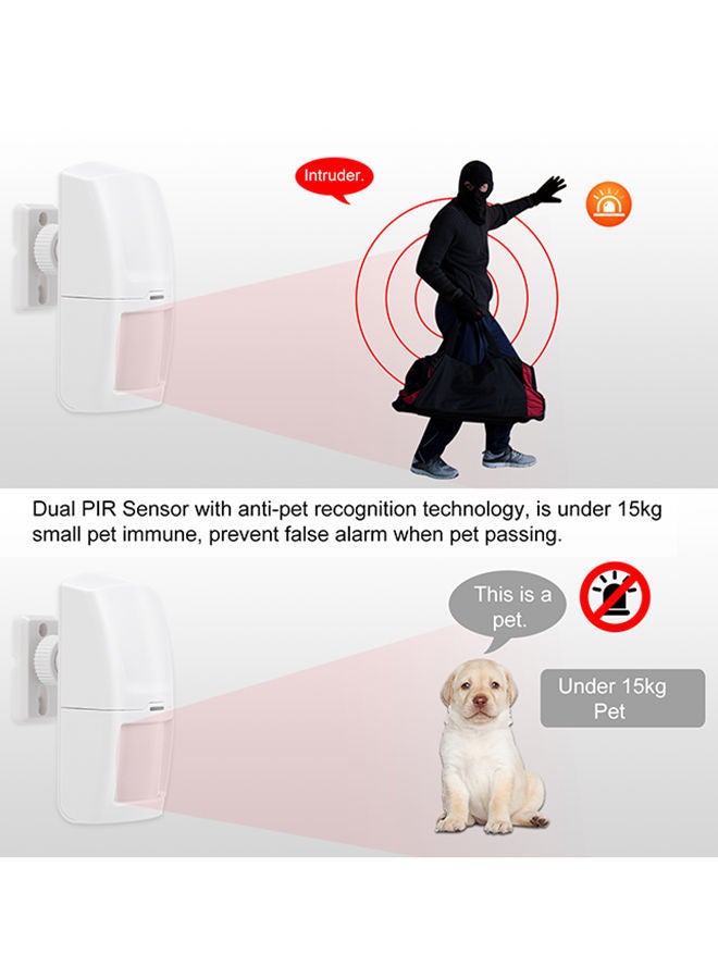NIBEMINENT Wireless Anti-Pet Dual Passive Infrared Detector White 12.2x4.2x8.5centimeter - Image 4