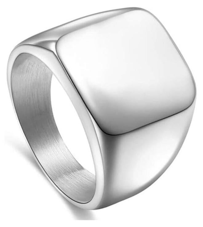 Fayrouz Jewellery Fayrouz Jewelry Men's Stainless Steel Square Designs Rings for Men, Thumb Pinky Ring, Men's Ring for Boys - Image 1