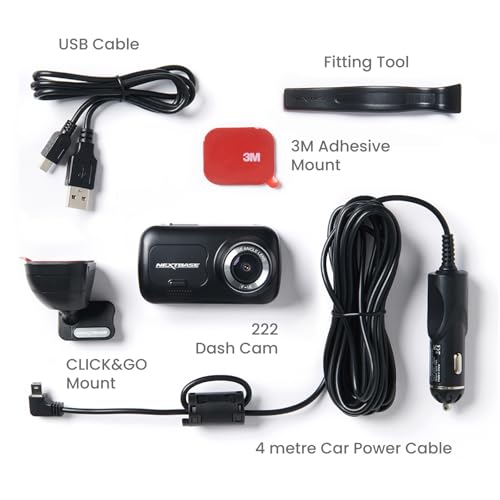 NEXT BASE Nextbase 222 Dash Cam Full 1080p/30fps HD Recording In Car DVR Camera- 140° 6 lane Wide Viewing Angle- Polarising Filter Compatible- Intelligent Parking Mode- Loop Records- G-Sensor- Magnetic Mount. - Image 3