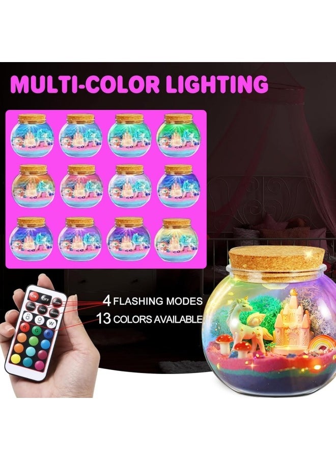 GGEROU - Unicorns Terrarium Gifts for Kids Girls, Light Up Terrarium Unicorns Toys for Girls, DIY Moon Lamp Arts and Crafts - Image 1