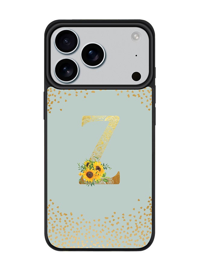 Stylizedd iPhone 17 Pro Case, [Compatible with MagSafe] Slim Magnetic cover Phone Case iPhone 17 Pro -Custom Floral Monogram - Z  (Light Grey ) - Image 1