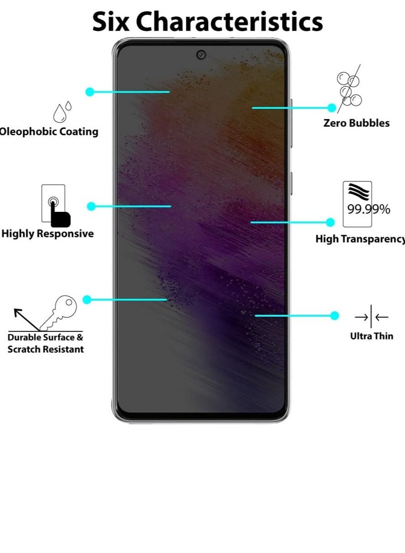 ميجوفاست واقي شاشة للخصوصية متوافق مع واقي شاشة Samsung Galaxy A55، زجاج مقسى مضاد للوهج، تغطية كاملة عالية الدقة، سهل التركيب، مقاوم للخدش، صلابة 9H - Image 2