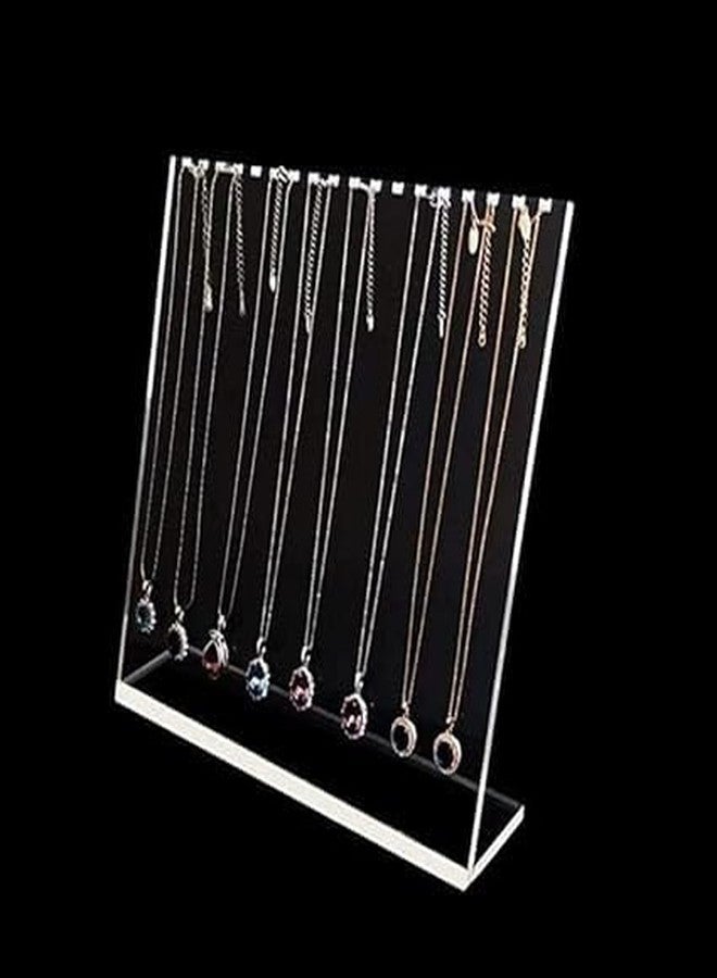 NiDevo Acrylic Jewelery Top Hooks Chain Necklace Pendant Set Display Stand Holder For Shop (Clear) - Image 4
