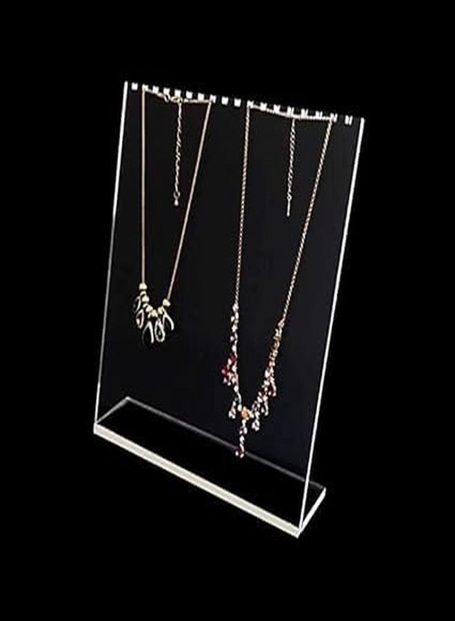 NiDevo Acrylic Jewelery Top Hooks Chain Necklace Pendant Set Display Stand Holder For Shop (Clear) - Image 2