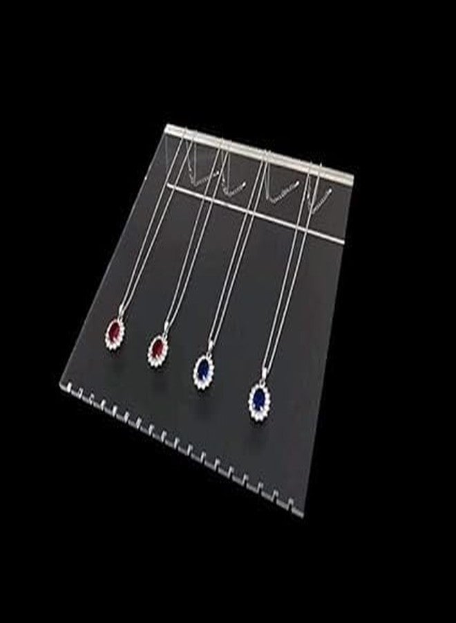 NiDevo Acrylic Jewelery Top Hooks Chain Necklace Pendant Set Display Stand Holder For Shop (Clear) - Image 3