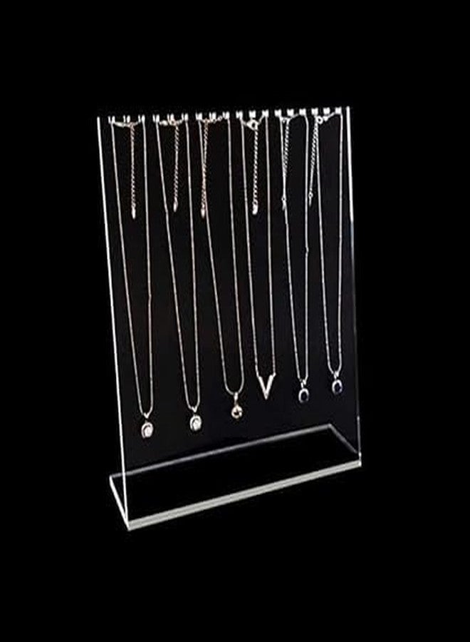 NiDevo Acrylic Jewelery Top Hooks Chain Necklace Pendant Set Display Stand Holder For Shop (Clear) - Image 5