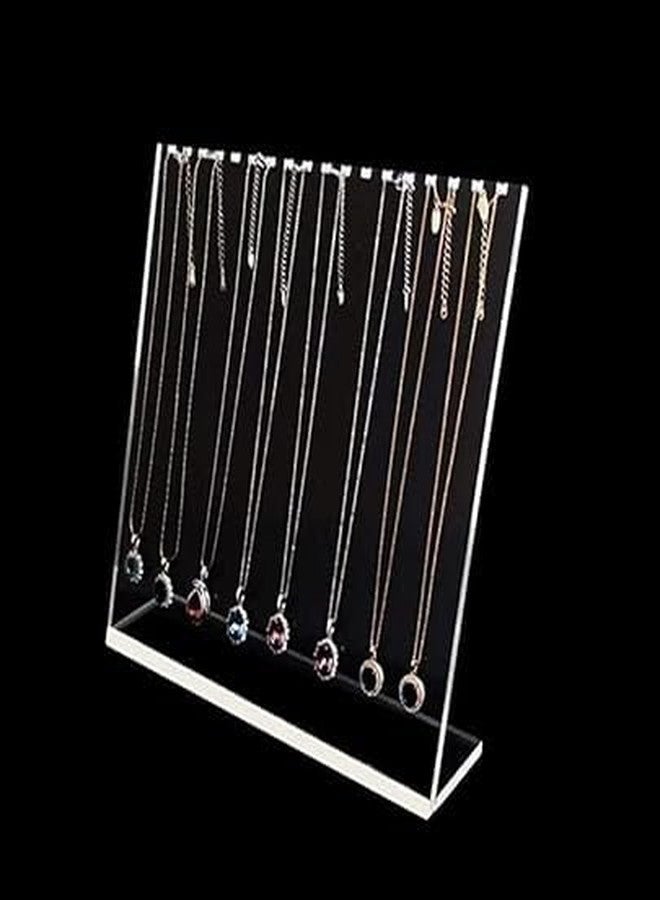 NiDevo Acrylic Jewelery Top Hooks Chain Necklace Pendant Set Display Stand Holder For Shop (Clear) - Image 1