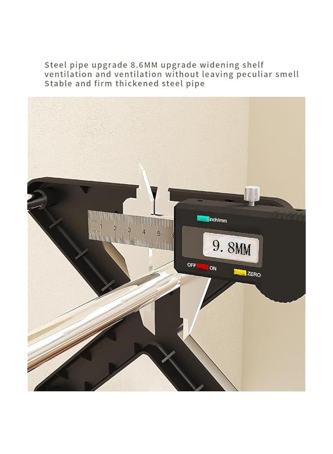 هوكور HOOKOR 4-Tier Foldable Shoe Rack, Space-Saving Organizer for Home & Closet, Easy Assembly, Adjustable & Stylish. (Black 42cm) - Image 4