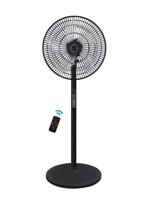 16 Inch Pedestal Fan with Remote Control, 5-Blade Oscillating Standing Fan Adjustable Height,Ultra Quiet, 8 Speed, 3 Winds Mode, 9 Hour Timer, LED Display, 90° Pivoting Head Air Circulator Fan (Black)