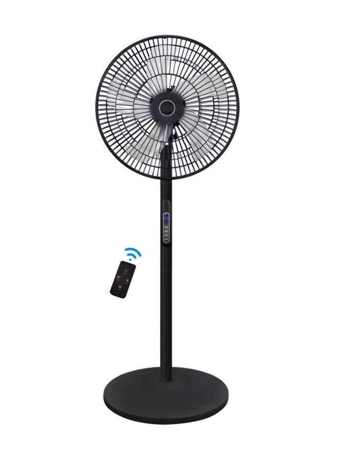 16 Inch Pedestal Fan with Remote Control, 5-Blade Oscillating Standing Fan Adjustable Height,Ultra Quiet, 8 Speed, 3 Winds Mode, 9 Hour Timer, LED Display, 90° Pivoting Head Air Circulator Fan (Black)