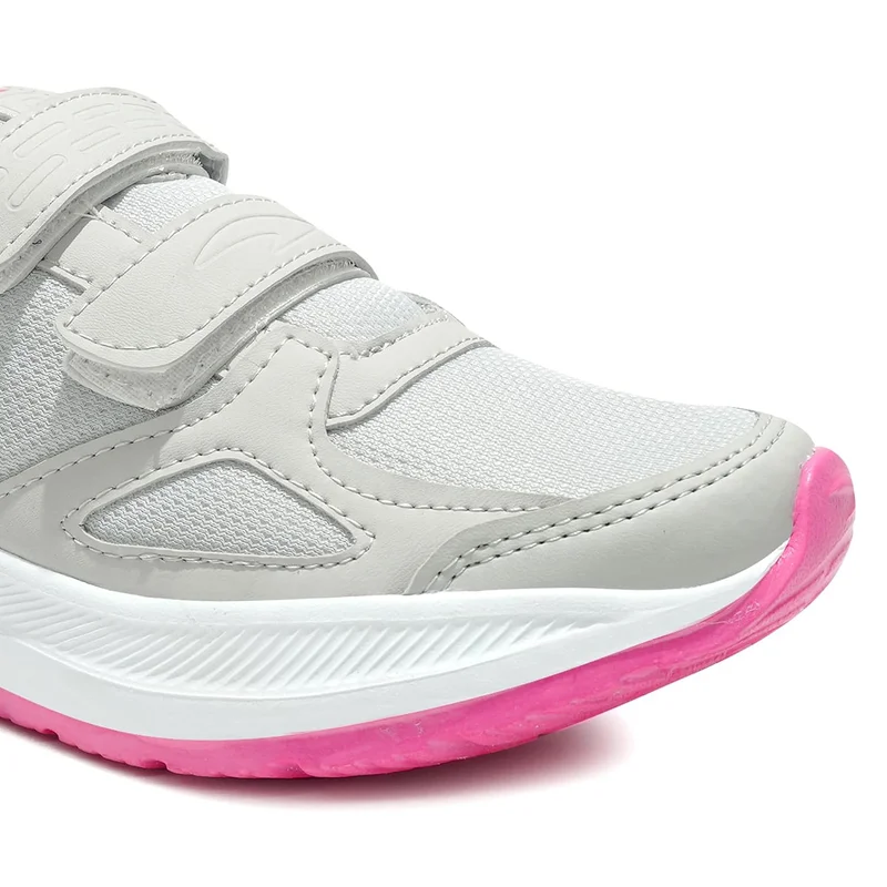 أسيان Light Grey and Rani Pink Sneakers for Girls