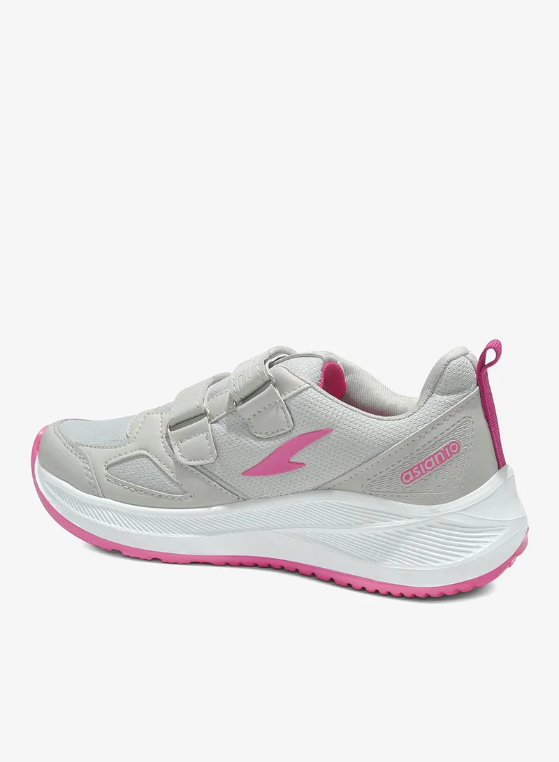 Asian  Light Grey and Rani Pink Sneakers for Girls for Women | Best Price UAE