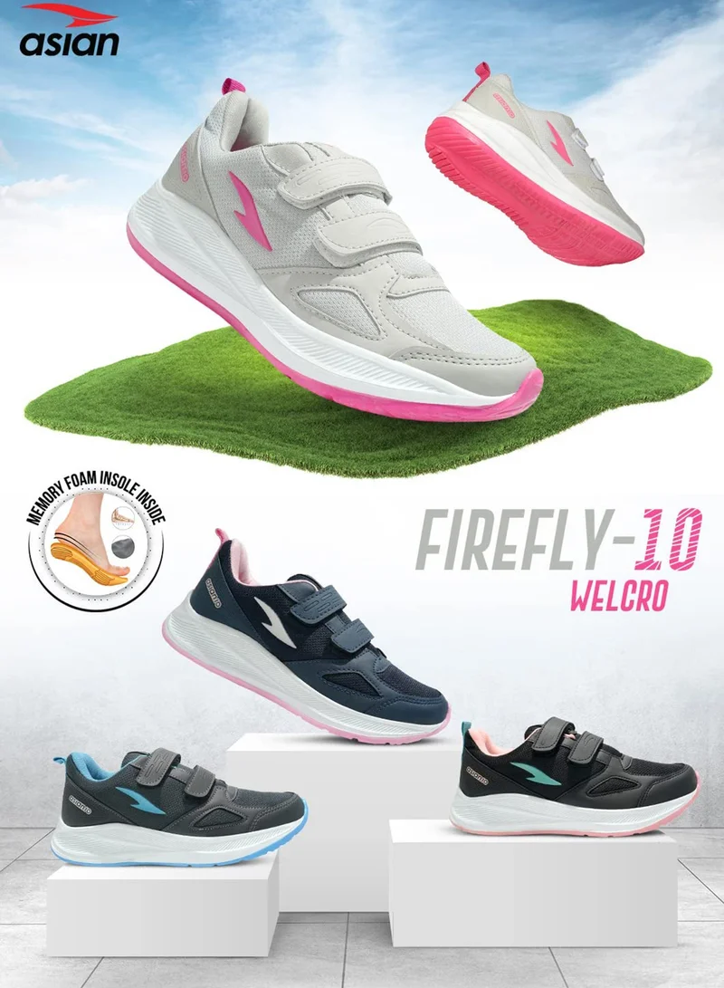 Asian  Light Grey and Rani Pink Sneakers for Girls for Women | Best Price UAE
