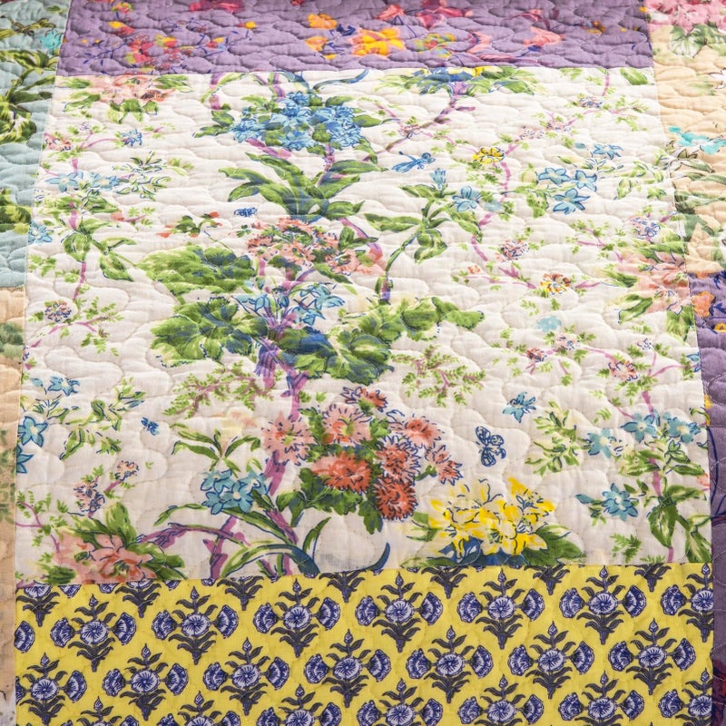 YAYIDAY Oversized King Bedspread Patchwork Quilt Set (120x118 Inch) - 100% Cotton Reversible Breathable Colorful Floral Quilted Coverlet with Pillow Shams for All Seasons - Image 5
