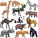 RUSON 12 Pcs Realistic Jungle Animal Figurines Safari Animals Figures Toys Cake Topper Plastic African Wild Zoo Animals Playset Party Supplies for Kids Toddlers - Image 3
