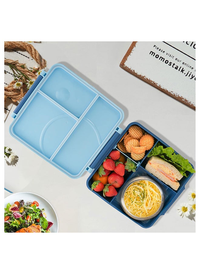 SKY-TOUCH - Bento Box, 594g, 1600ml+290ml, Size: 21.5x8.5x23cm, PP+Silicone+304 Stainless Steel - Image 1