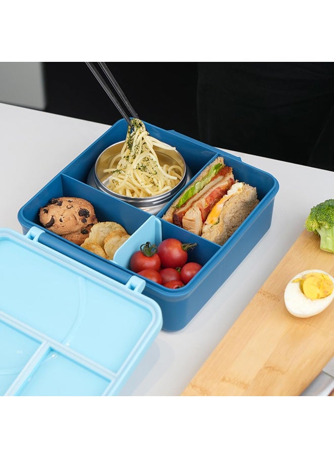 SKY-TOUCH - Bento Box, 594g, 1600ml+290ml, Size: 21.5x8.5x23cm, PP+Silicone+304 Stainless Steel - Image 1