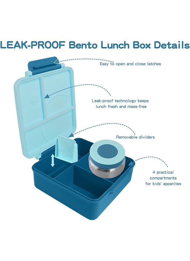 SKY-TOUCH - Bento Box, 594g, 1600ml+290ml, Size: 21.5x8.5x23cm, PP+Silicone+304 Stainless Steel - Image 1