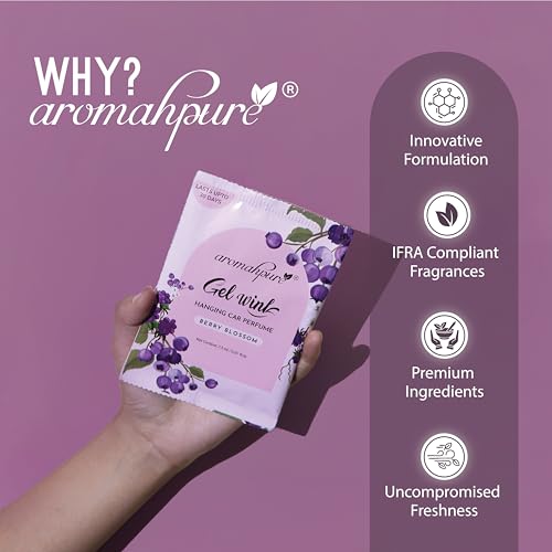 Aromahpure Gel Wink Hanging Car Perfume - Berry, Sandalwood | Long-Lasting Gel Based Car Air Freshener | Car Accessories | Lasts Up to 30 Days - Image 4