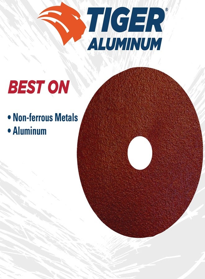 Weiler 60403 Tiger Aluminum Resin Fiber Sanding & Grinding Disc, 4-1/2" Diameter, 60 Grit, 7/8" Arbor Hole (Pack of 25) - Image 2