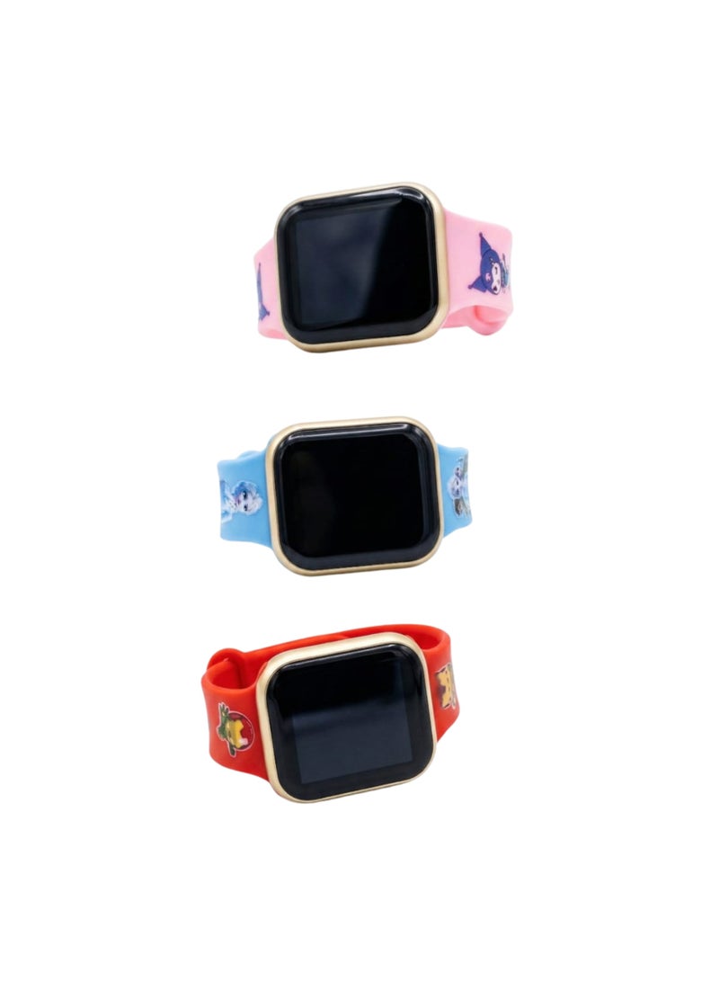 Kids Smart Touch Watch with Silicone Strap – Cartoon Design, Multiple Colors | Buy 2 Get 1 Free - Image 1