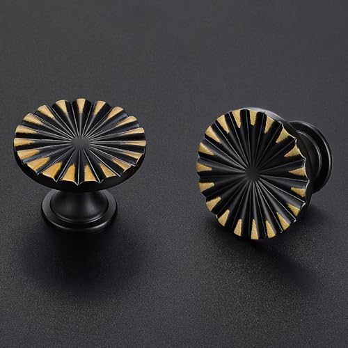 Ravinte Decor 15 Pack Cabinet Knobs Black and Bronze Dresser Knobs Zinc Alloy Dresser Hardware for Closet Wardrobe and Cupboard Round Vintage Drawer Pulls - Image 3