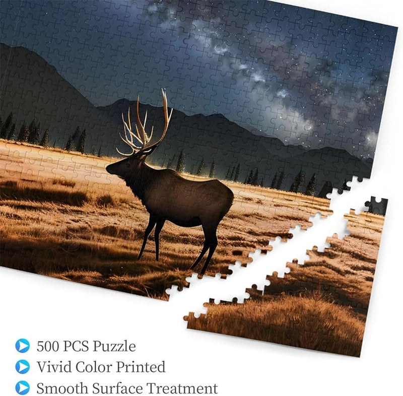 لغز بازل 500 قطعة للكبار "ظبي المرج" لتزيين المنزل مقاس 20.4 × 15 - Image 3