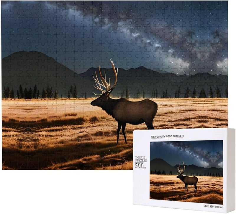 لغز بازل 500 قطعة للكبار "ظبي المرج" لتزيين المنزل مقاس 20.4 × 15 - Image 1
