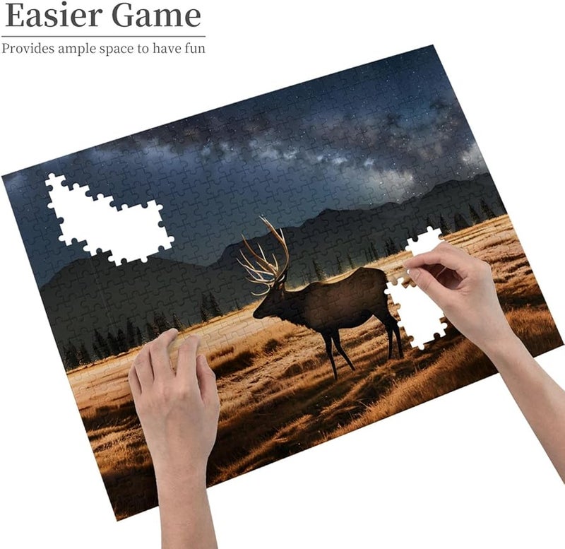 لغز بازل 500 قطعة للكبار "ظبي المرج" لتزيين المنزل مقاس 20.4 × 15 - Image 4