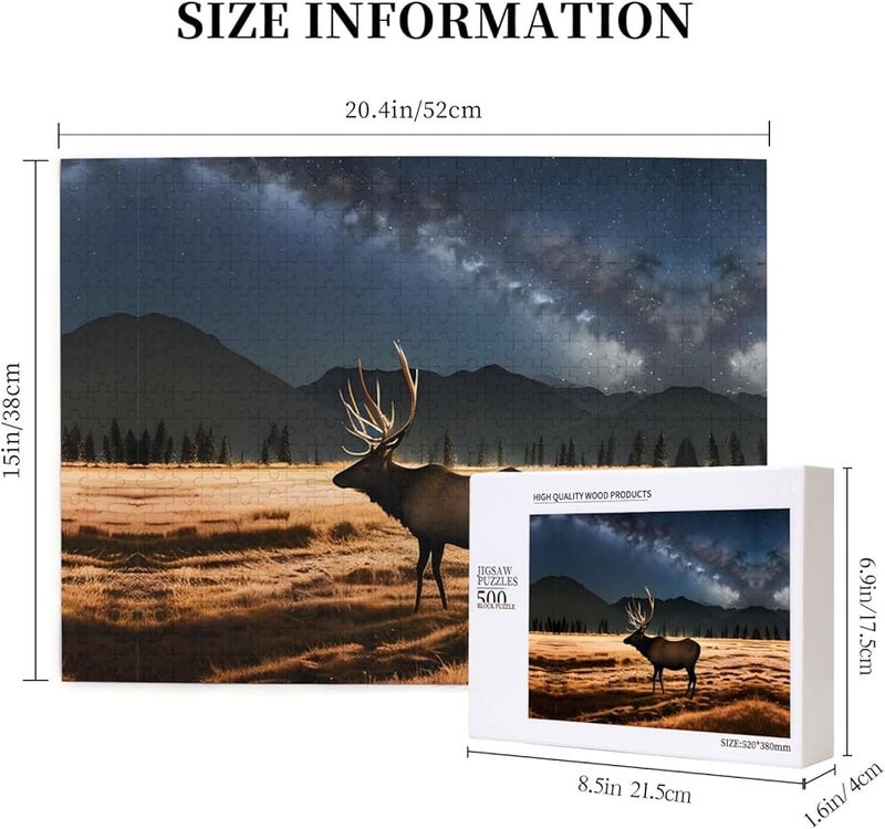 لغز بازل 500 قطعة للكبار "ظبي المرج" لتزيين المنزل مقاس 20.4 × 15 - Image 5