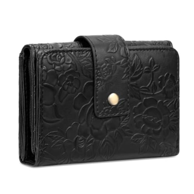 Purse for Women, Small Rfid Blocking Leather Bifold Wallet, Flap Design Multi Slot Storage, Zipper Coin Compartment, Built in Card Slots Cash Section, for Ladies Daily Shopping Travel Use - Image 1