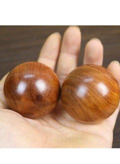 Y&D 2 PCS Wooden Round Balls, Meditation Balls Qigong Massage Ball Hand Chinese Health Exercise for Relaxation Therapy 4CM  - Image 3