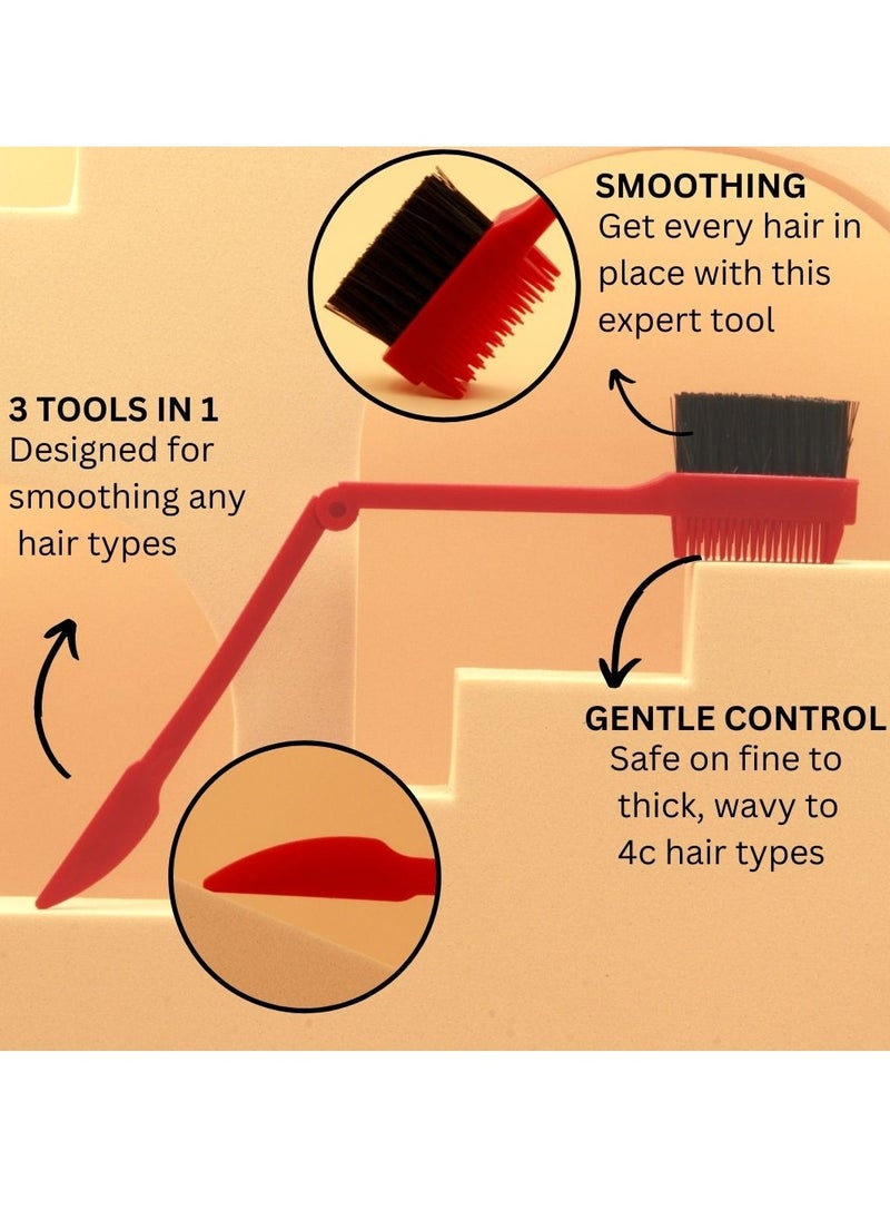 Prime Foldable 3 in 1 Hair Edge Control Brush Comb Eyebrow Brush Double Sided Edge Brush for Hairstyling, Eyelash Combs and Eyebrow Brushes for Women Men Kids  - Image 2