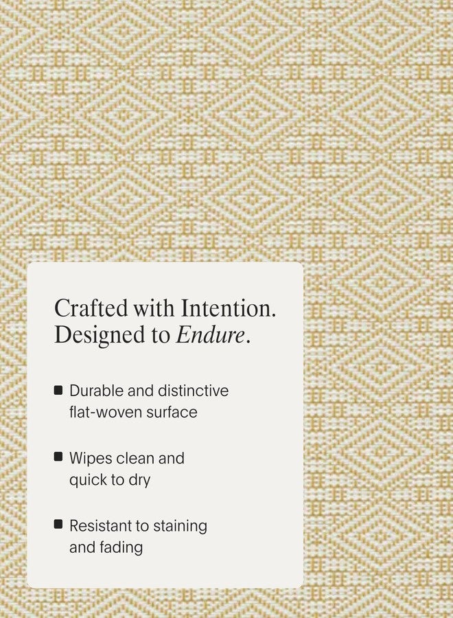 تشيلويتش مارثا من مارثا ستيوارت | مفارش طاولة تشيليويتش من خشب البقس بلون القمح - طقم من 4 قطع - منسوجات سهلة العناية لسطح الطاولة - للاستخدام الداخلي والخارجي - دائرية 15 بوصة - Image 3