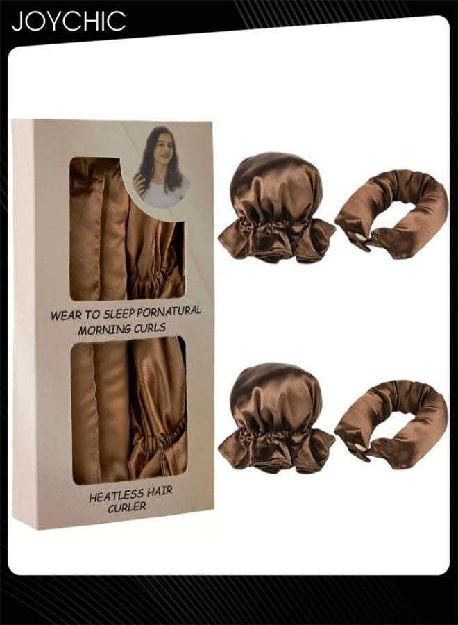 Joychic New Satin Heatless Hair Curler, Hair Rollers for Heatless Curls with Hair Caps, No Heat Curling Headband Can Sleep in Overnight, Soft Curling Rod Headband for Long Hair - Image 1