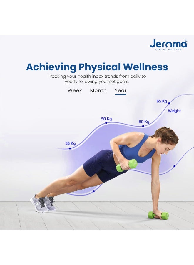 Jeroma Core+ Smart Body Fat Scale – Digital Bluetooth Weight Scale with App, Heart Rate Monitor, BMI Analyzer & 23 Body Metrics | 180kg Capacity | Family Health Management - Image 4