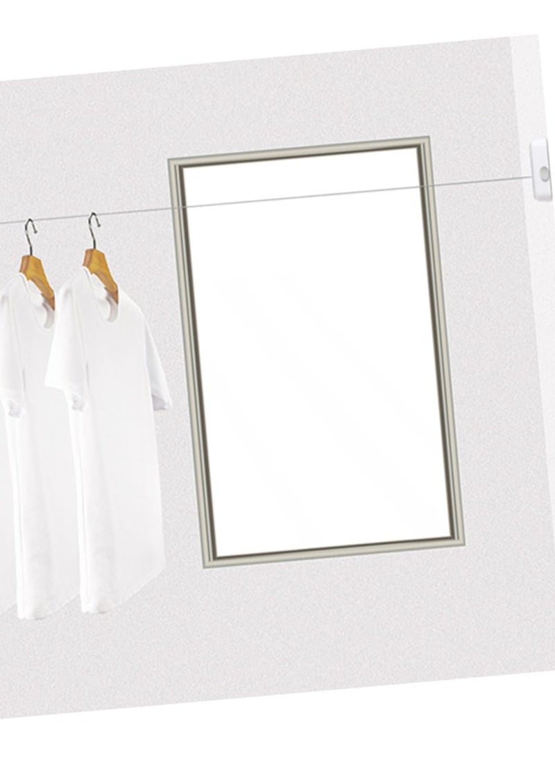 Retractable Invisible Clothesline Indoor Wire Drying Rope for Home Balcony Bathroom Space-Saving Clothes Hanging String up to Capacity Safe White  - Image 3