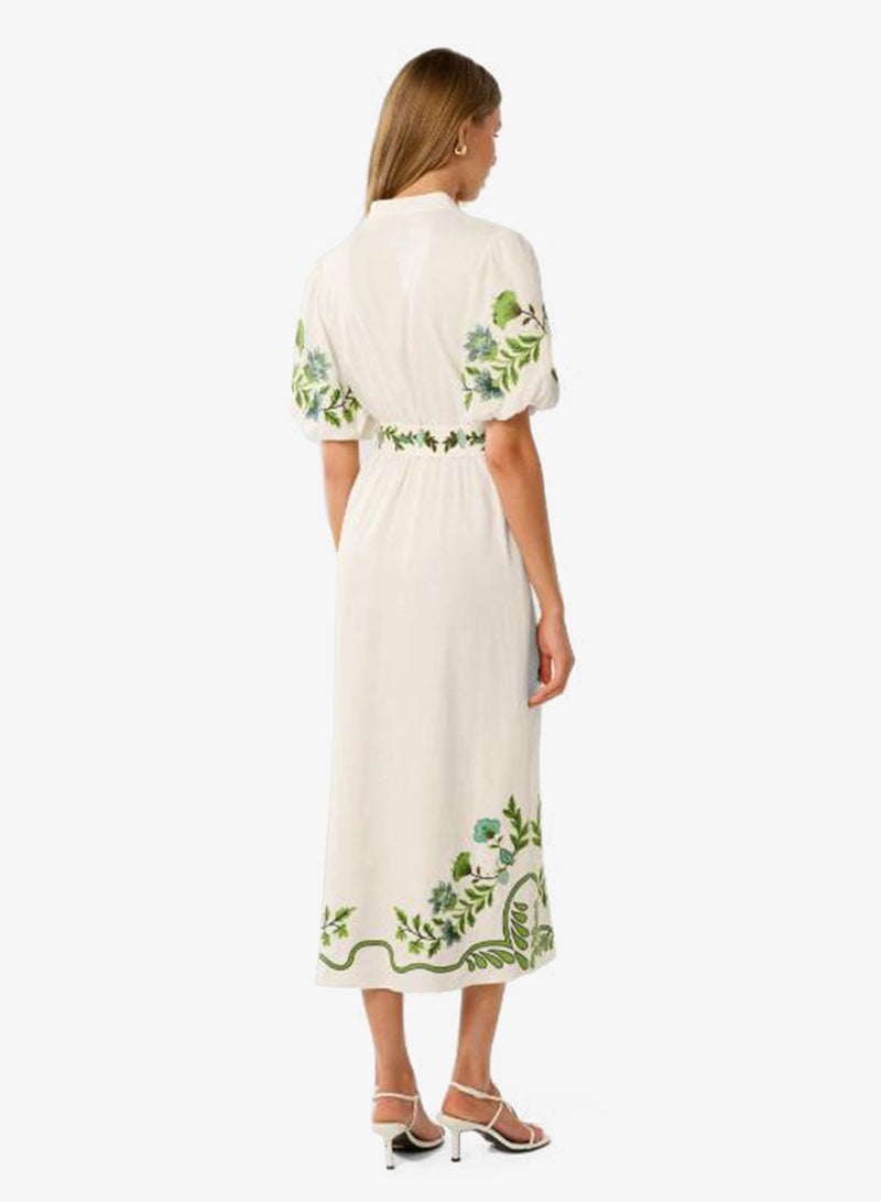 فورايفر نيو فستان قميص ميدي مطرز بتفاصيل بيث - Image 2