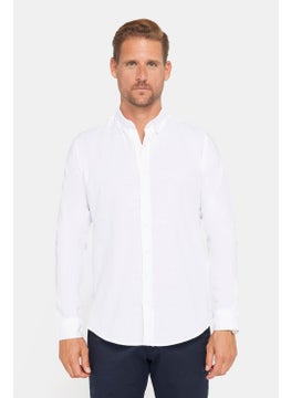 Tudors Slim Fit Long Sleeve Buttoned Linen Men's Shirt  - Image 2