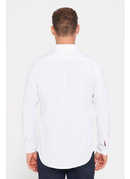 Tudors Slim Fit Long Sleeve Buttoned Linen Men's Shirt  - Image 5