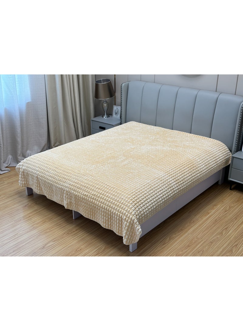 STARGOLD 220x240cm Weighted Comfort Blanket Extra Heavy 1 Ply Winter Throw Blanket Super Soft Embossed Wool Feel Bedding, 10LBS, SG-BLC604