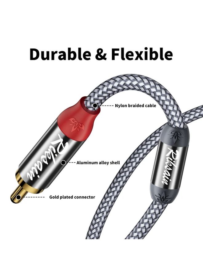 3.5mm To Dual RCA Audio Cable With Magnetic Ring 5m Auxiliary Cable Splitter - Image 3