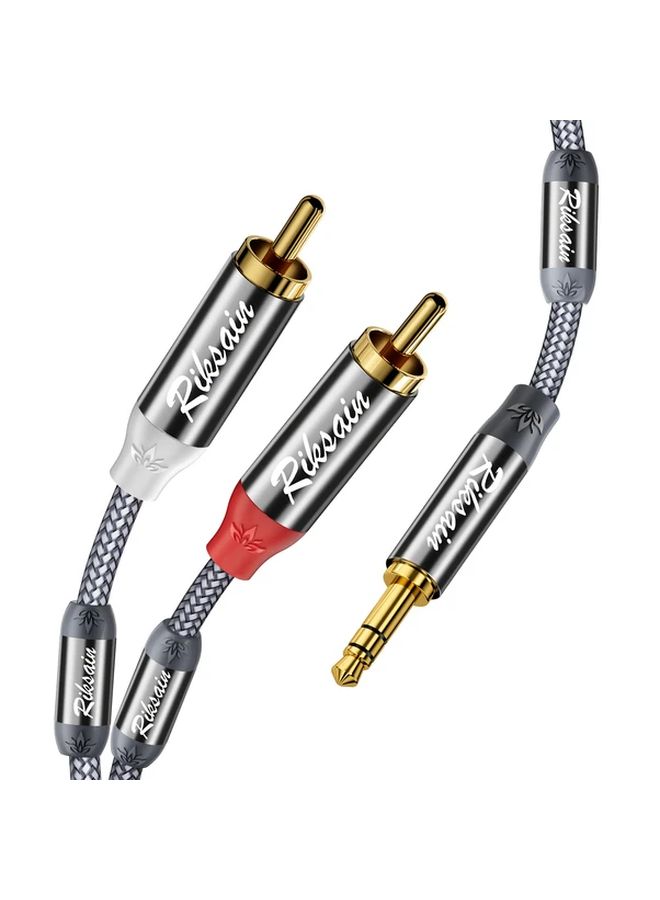 3.5mm To Dual RCA Audio Cable With Magnetic Ring 5m Auxiliary Cable Splitter - Image 1