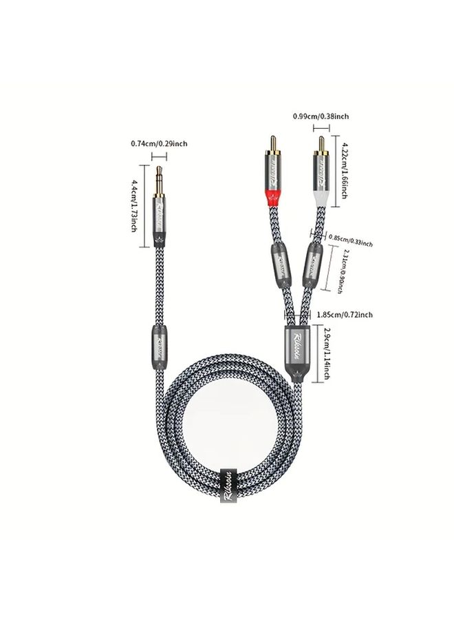 3.5mm To Dual RCA Audio Cable With Magnetic Ring 5m Auxiliary Cable Splitter - Image 2