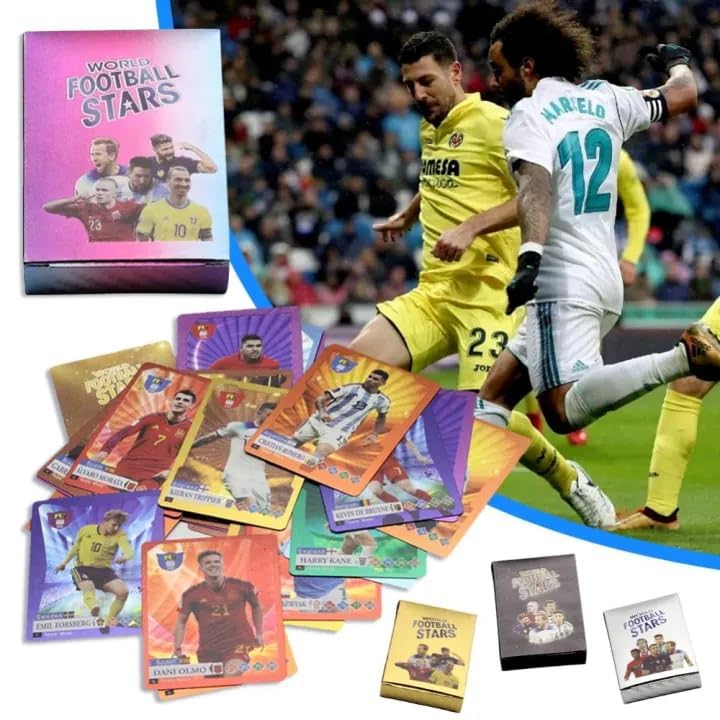 FowWelt Rainbow Football Cards – 55 PCS Collector Pack | Champions League Style | Unofficial Trading Cards for Kids & Fans | Soccer Gift for Boys & Girls - Football Rainbow - Image 3