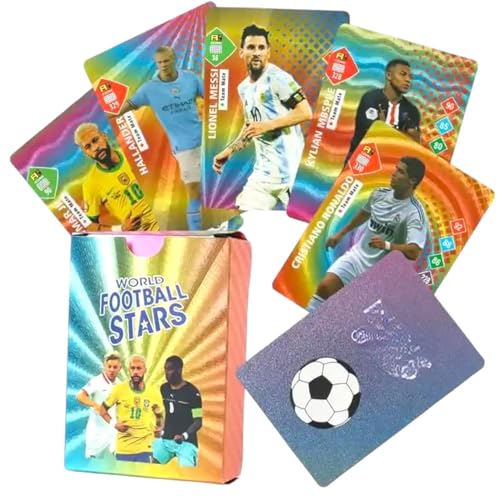 FowWelt Rainbow Football Cards – 55 PCS Collector Pack | Champions League Style | Unofficial Trading Cards for Kids & Fans | Soccer Gift for Boys & Girls - Football Rainbow - Image 1