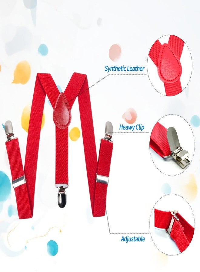 Adjustable Kid's Suspenders and Bow Tie Set - Classic Red Suspenders & Bowtie for Boys & Girls, Fits 6 Months to 7 Years - Perfect for Daily Wear, Photoshoots, and Special Occasions - Image 3