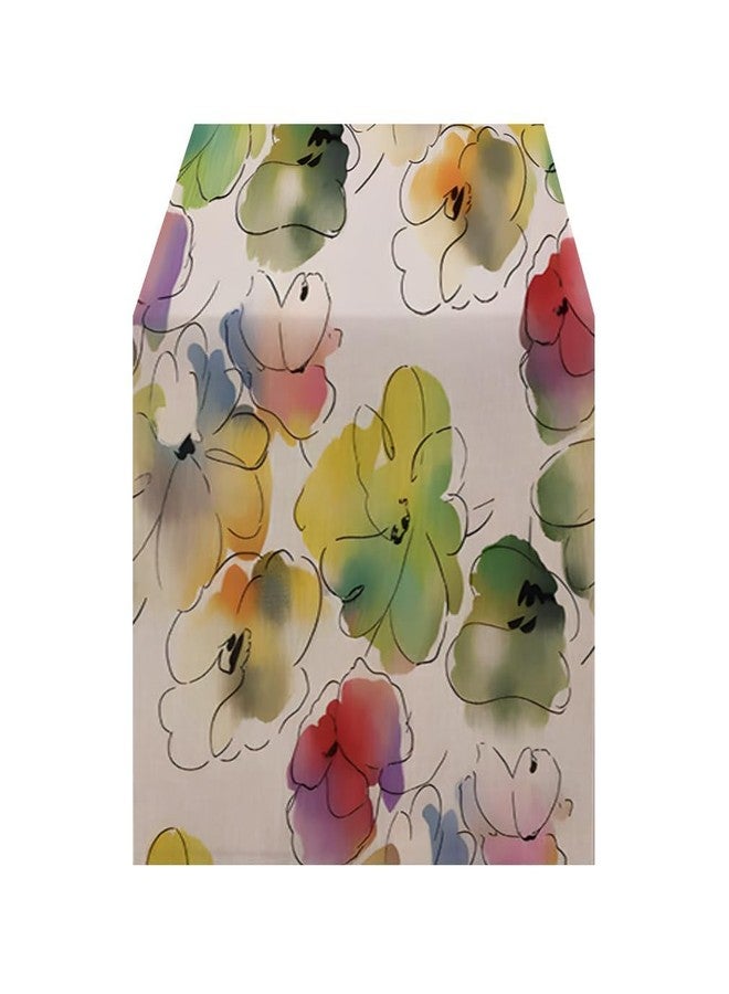 OYIMUA Colorful Flowers Spring Table Runner, Seasonal Summer Floral Runner for Kitchen Dining Table Holiday Home Party Decor 13x36 Inches - Image 1