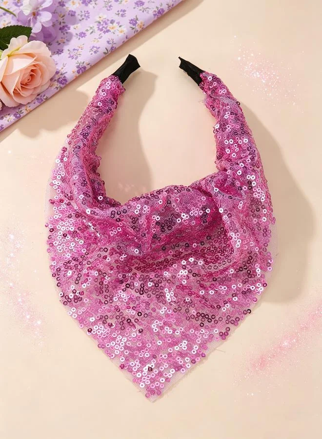 Take Two Girls Purple Sequin Headband