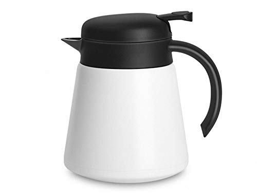 Luvan 27oz 800ml 304 18/10 Stainless Steel Thermal Carafe/Double Walled Vacuum Insulated Coffee Pot with Press Button Top,12+ Hrs Heat&Cold Retention,BPA Free,for Coffee,Tea,Beverage etc (White) - Image 1